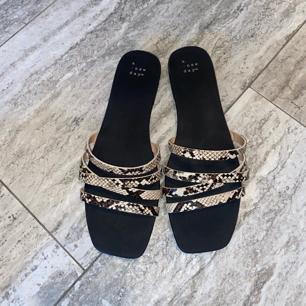 Snakeskin Target-brand sandals